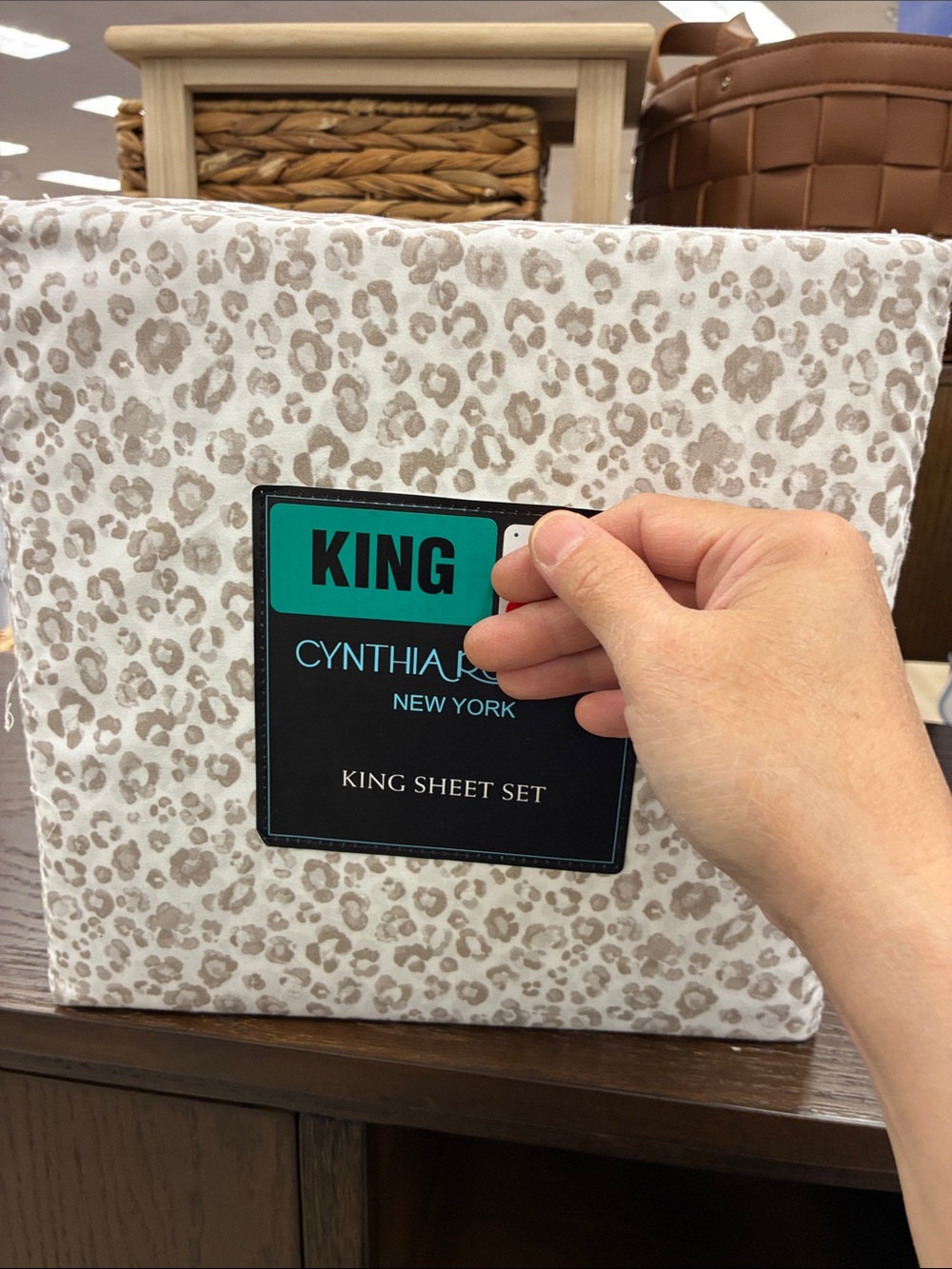 Cynthia Rowley Beige Leopard King Sheet Set